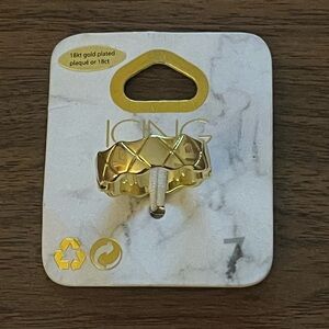 NWT ICING SZ 7 18k Gold Plated Classic Quilted Design Ring